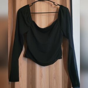 Long sleeve mesh top